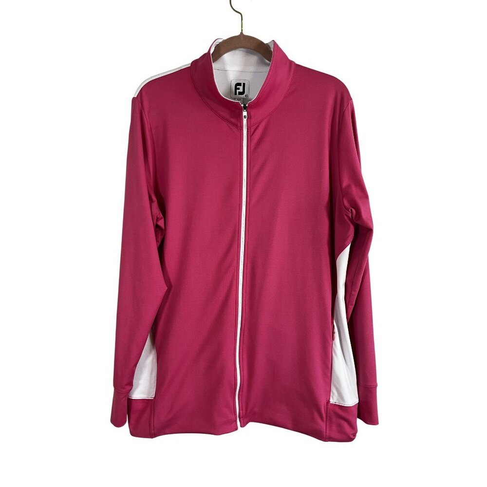 FootJoy Full Zip Midlayer Golf Jacket Pink 2XL Sporty Active Colorful Resort